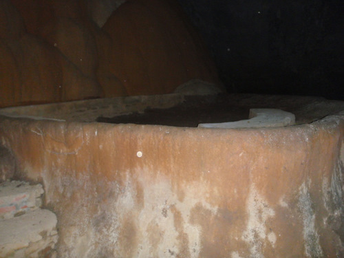 Eons of mineral deposits in pools.